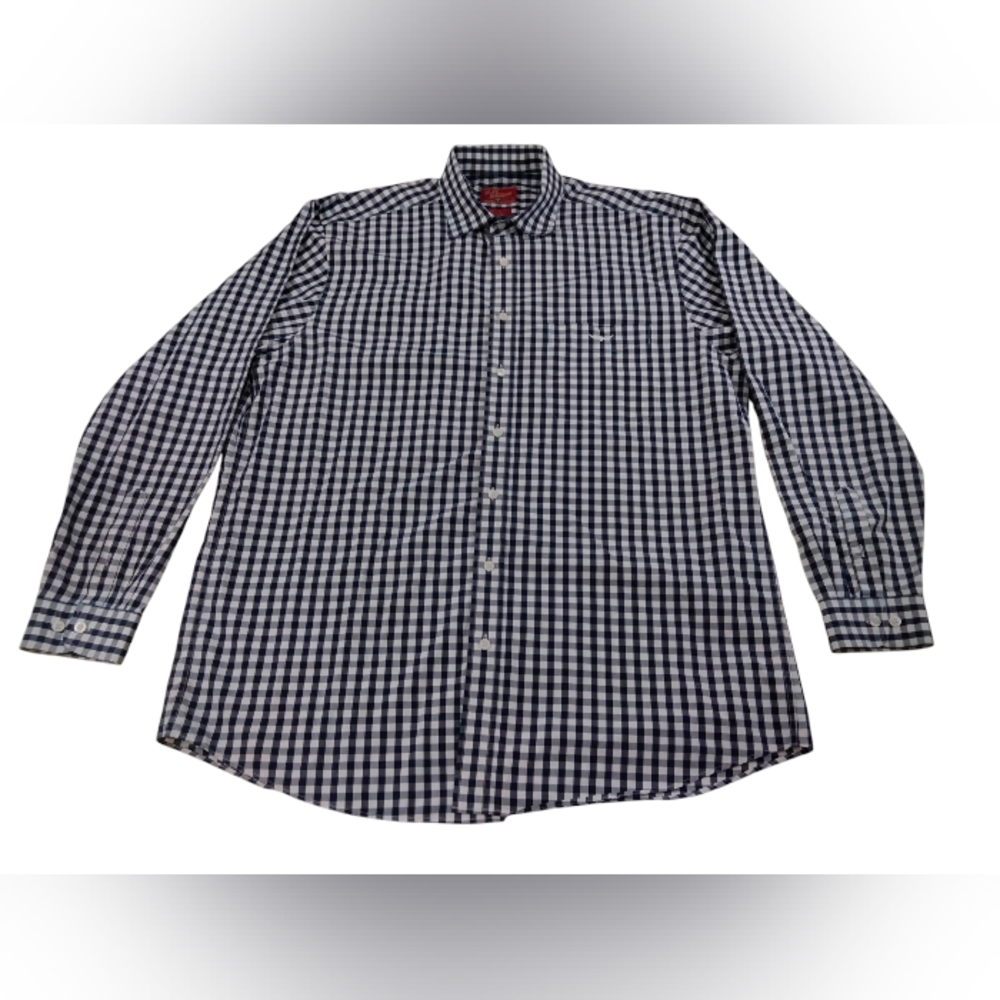 RM Williams Western Shirt Bush Outfitter Mens XL Long Sleeve Blue Plaid Check
